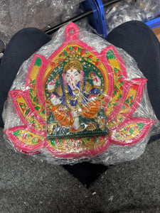 METAL LOTUS GANESHA HANGING