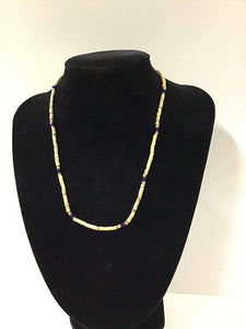 1 Purple + 2 Gold Flat Tulasi Neckbeads - One Round